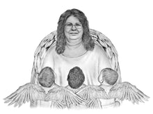 Load image into Gallery viewer, Black & White Portrait with Angel Wings