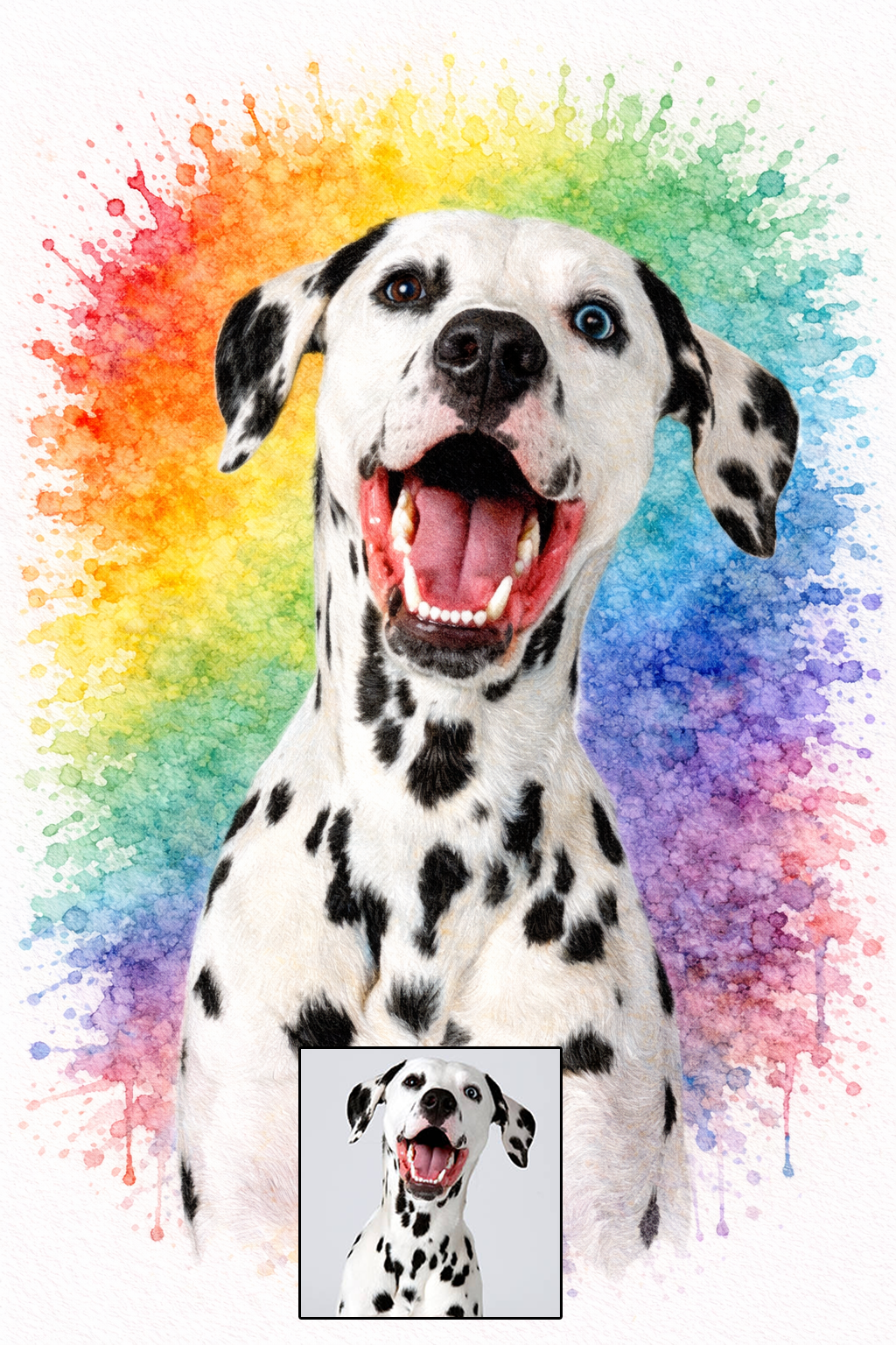 Rainbow Bomb Pet Portrait